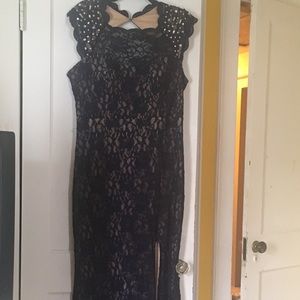 Navy blue evening gown